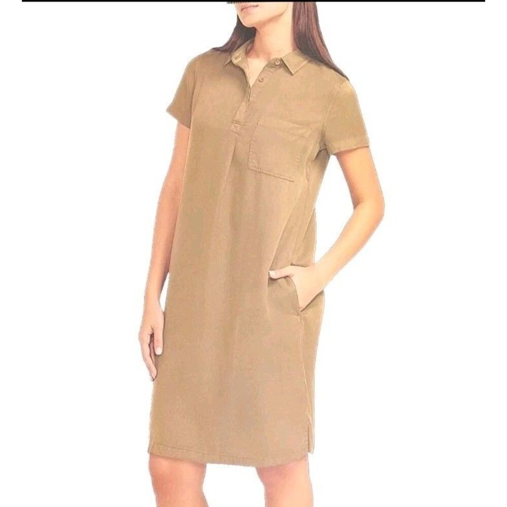NWTGap Ladies Tencel Light Brown Tannin Shirt Dress Size XS
